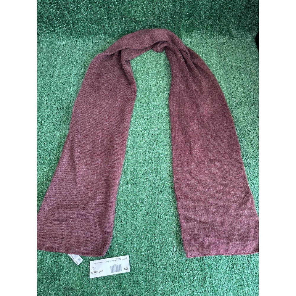 American Apparel Acrylic Mohair Blend Long Scarf Truffle Burgundy Made in USA OS